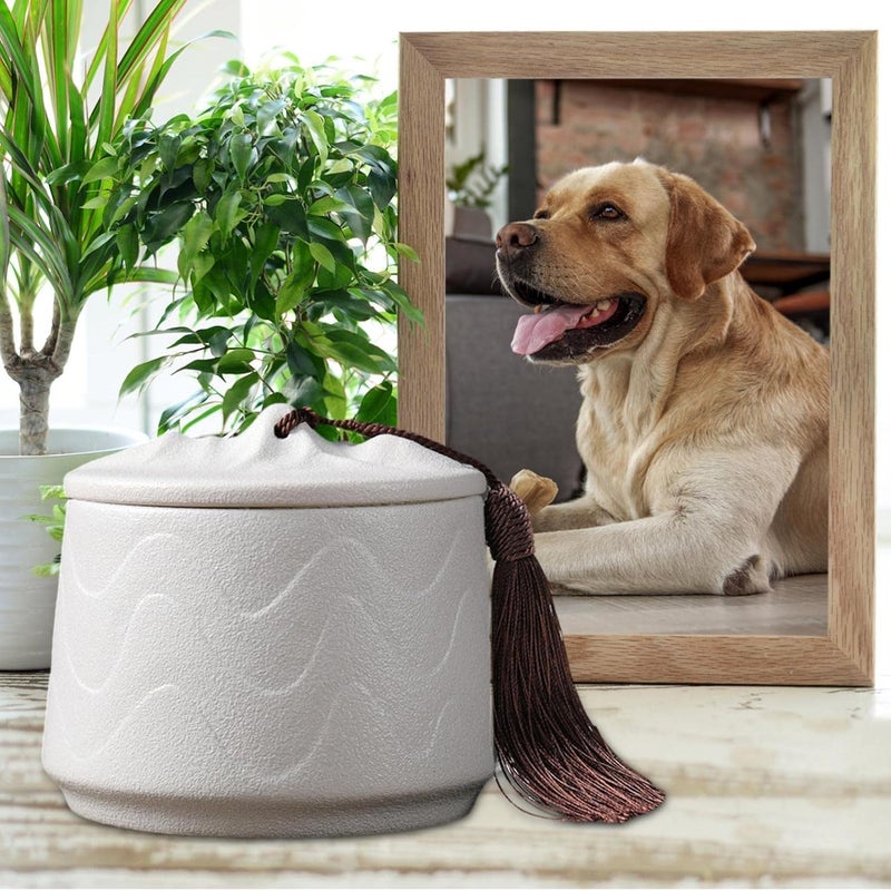 ويوبلز جرة خزفية للحيوانات الأليفة، جرار تذكارية خزفية للقطط والكلاب - جرة جنائزية تذكارية لرماد الحيوانات الأليفة، حوامل خزفية للكلاب والقطط، صناديق تذكارية مزخرفة - Image 2